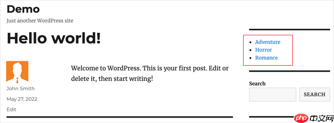 如何在 WordPress 侧边栏小部件中显示自定义分类术语