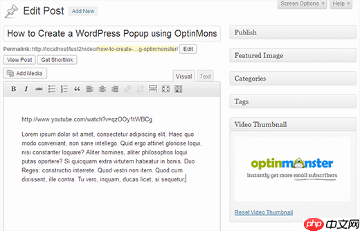 如何在 WordPress 中为 YouTube 视频添加缩略图