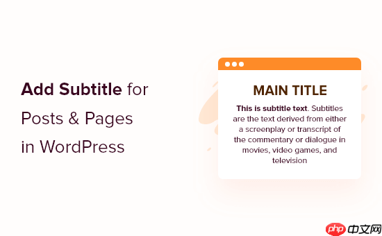 如何在 WordPress 中为帖子和页面添加副标题（分步）