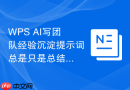 WPS AI写团队经验沉淀提示词总是只是总结怎么改