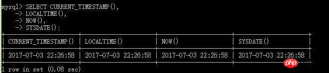 MySQL中常用日期時間函數(shù)有哪些