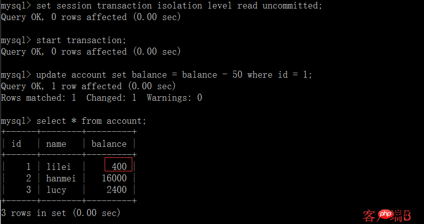 MySQL的事務(wù)隔離級別實例教程