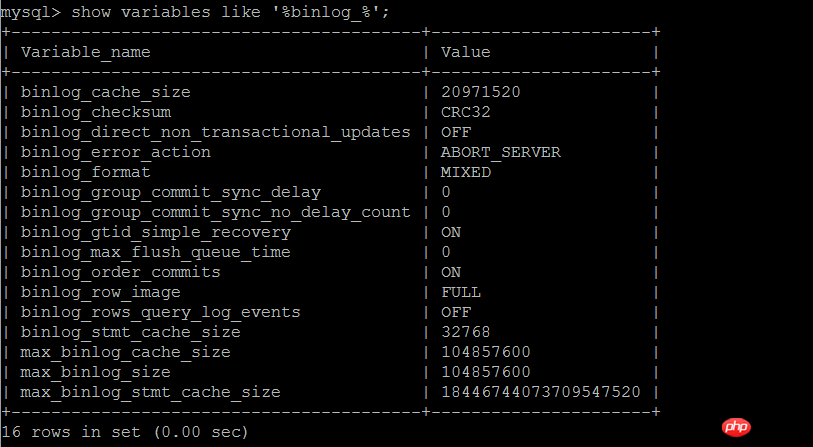 MySQL二進制日志相關問題詳解