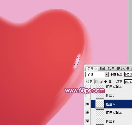 photoshop设计制作一个漂亮的红色水晶立体心形教程