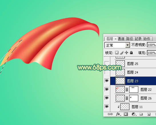 Photoshop设计制作漂亮的妇女节红色飘带字