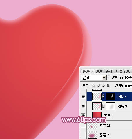 photoshop设计制作一个漂亮的红色水晶立体心形教程