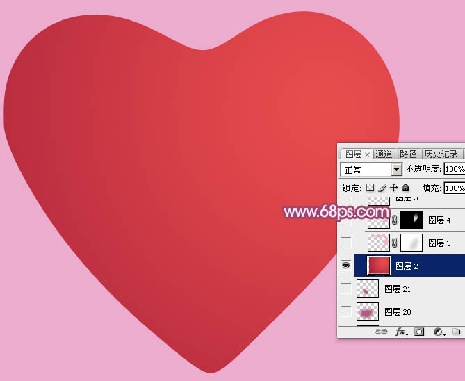 photoshop设计制作一个漂亮的红色水晶立体心形教程