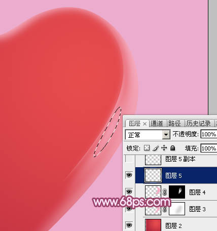 photoshop设计制作一个漂亮的红色水晶立体心形教程