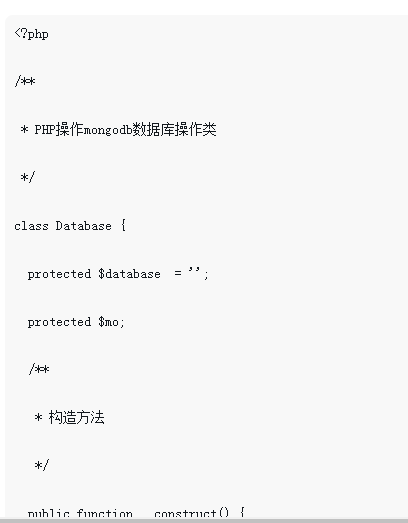 Complete example explanation of mongoDB database operation class implemented in PHP