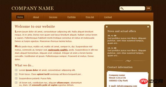 chocolate-xhtml-css-template