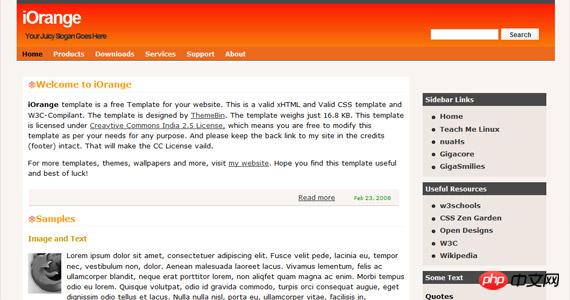 iorange-xhtml-css-template