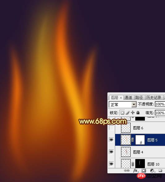 Photoshop制作一团漂亮逼真燃烧的小火焰