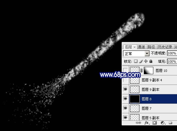 Photoshop设计制作漂亮的蓝色发散流星