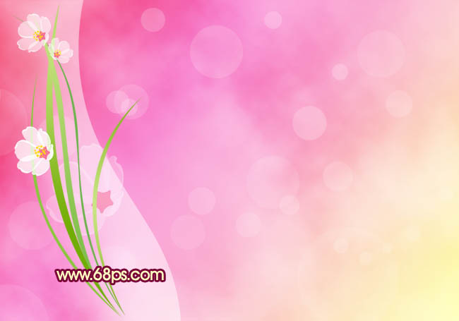 Photoshop打造简洁漂亮的紫红色花朵壁纸