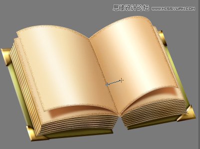 Photoshop绘制一个精美打开的复古风格书本图标