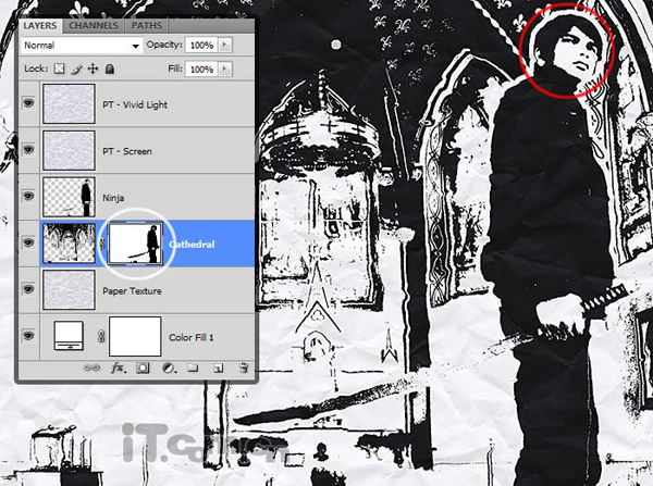 Photoshop打造成漫画风格忍者海报特效
