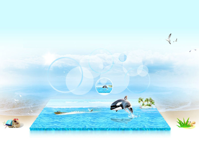 Photoshop制作清爽有趣的海洋水立方效果