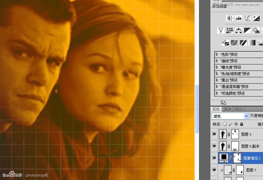 Photoshop设计复古风格的谍影重重好莱坞电影海报