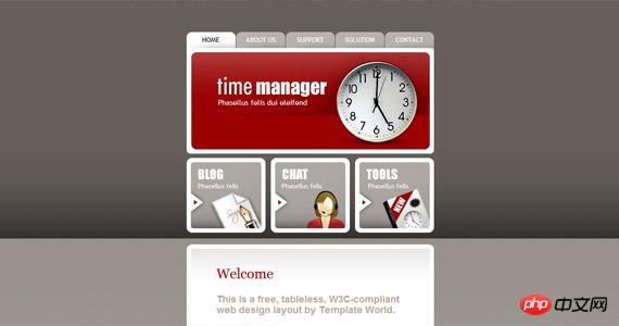 time-manager-xhtml-css-template