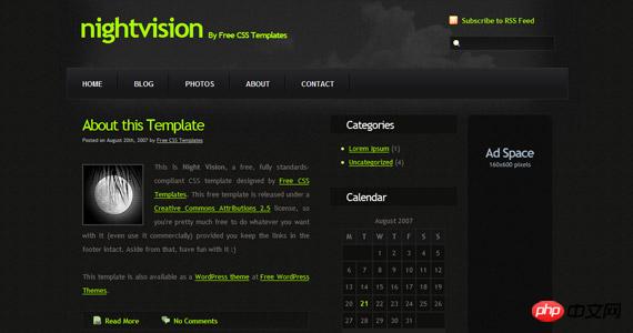 night-vision-xhtml-css-template
