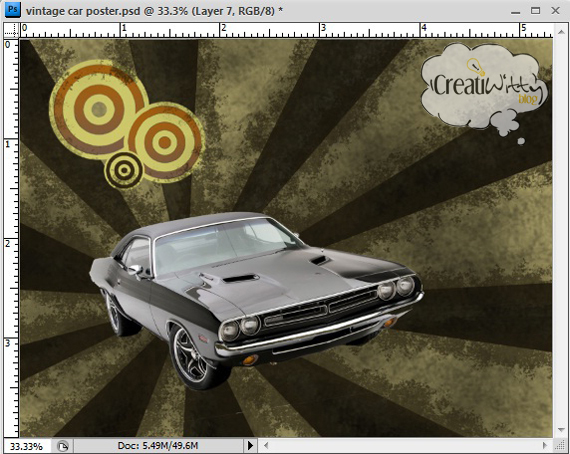 Photoshop设计复古风格的汽车海报教程