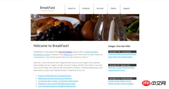 breakfast-xhtml-css-template