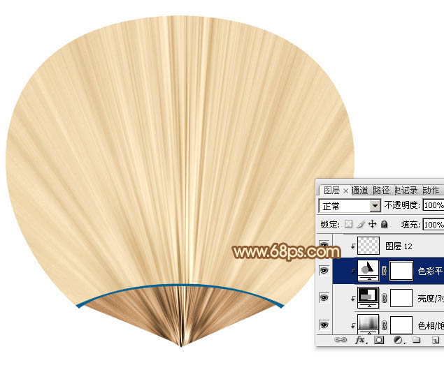 Photoshop制作一把逼真精致的棕扇