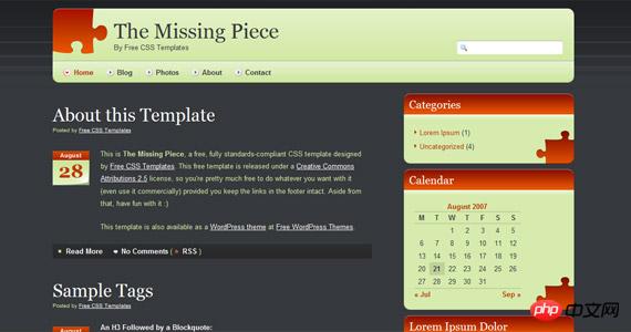 missing-piece-xhtml-css-template