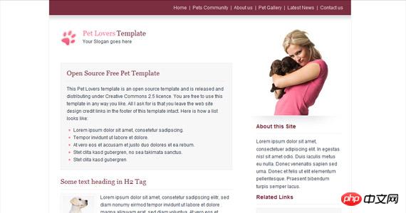 pets-xhtml-css-template