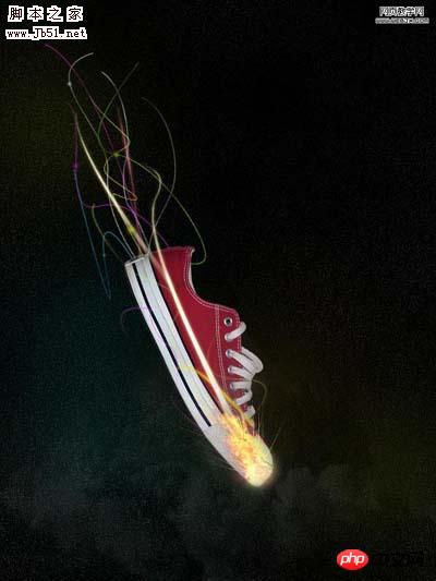Photoshop 潮流风格运动鞋广告