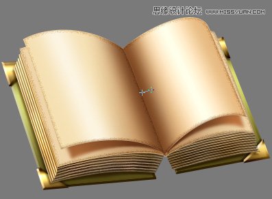 Photoshop绘制一个精美打开的复古风格书本图标