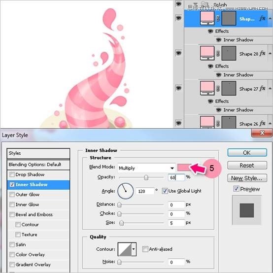Photoshop绘制甜美精致的巧克力蛋糕教程