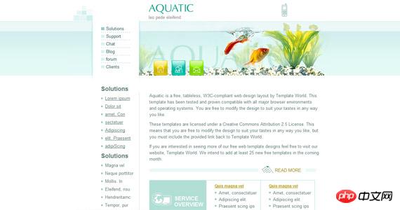 aquatic-css-xhtml-template