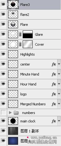 Photoshop 漂亮的红色水晶壁钟