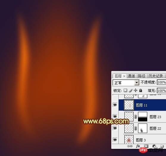 Photoshop制作一团漂亮逼真燃烧的小火焰