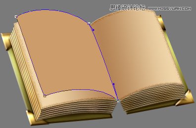 Photoshop绘制一个精美打开的复古风格书本图标
