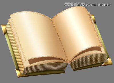 Photoshop绘制一个精美打开的复古风格书本图标