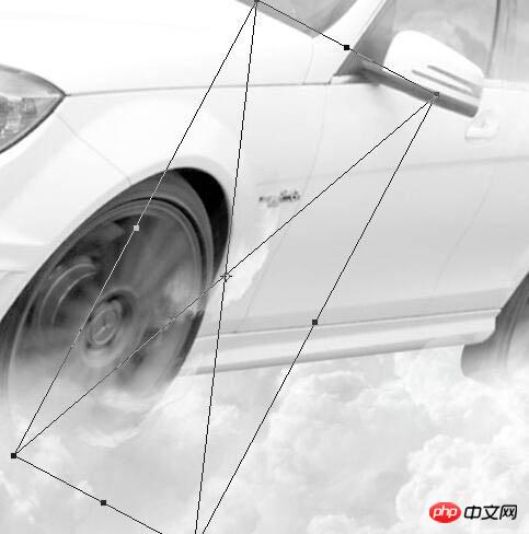 Photoshop制作大气梦幻冲入云霄的汽车海报