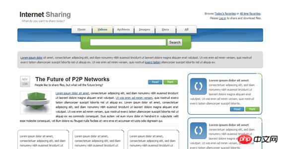 internet-sharing-xhtml-css-template
