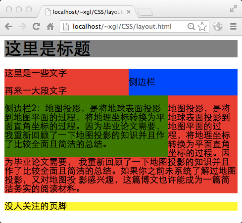 CSS Float布局过程与老生常谈的三栏布局 