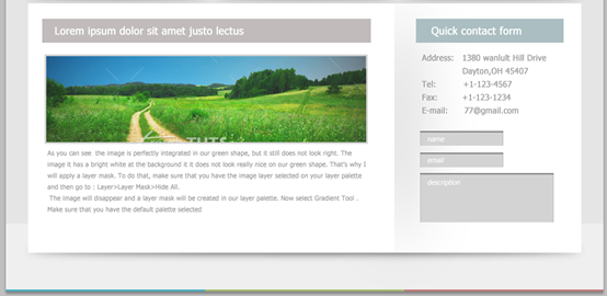 PS网页设计教程XI——在PS中创建柔和的绿色环保的网页布局 