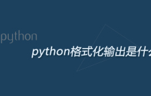 python格式化输出是什么意思