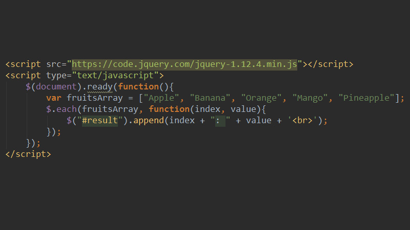 JQueryで出力配列要素をループする方法