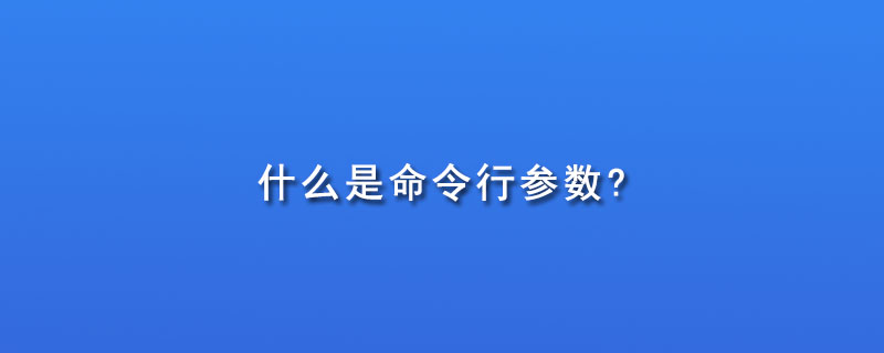 什么是命令行参数?