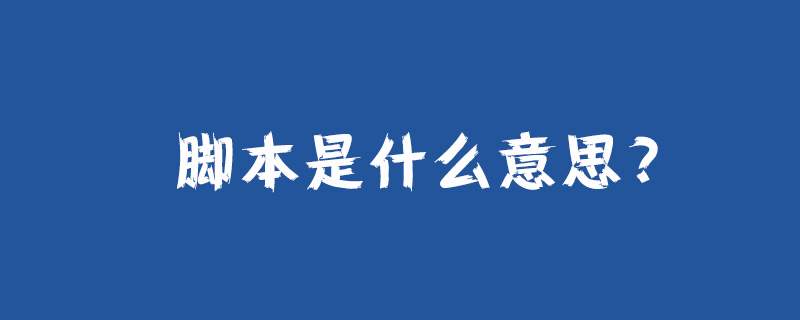 脚本是什么意思?