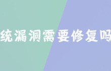 系统漏洞需要修复吗？