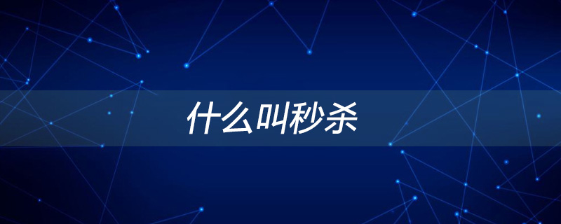 什么叫秒杀