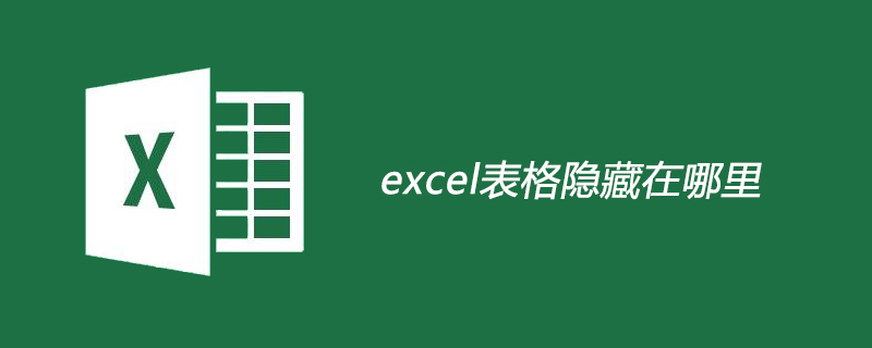excel表格隐藏在哪里