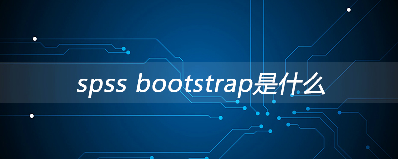 spss bootstrap是什么