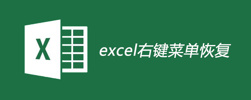 excel右鍵菜單恢復-小浪學習網